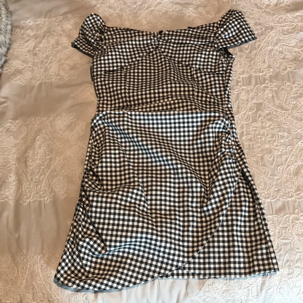 Off the shoulder Gingham mini dress